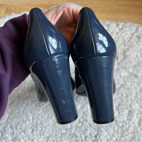Calvin Klein NAVY High Gloss “Olive” Heels Patent Leather Pumps 10M - Picture 10 of 13